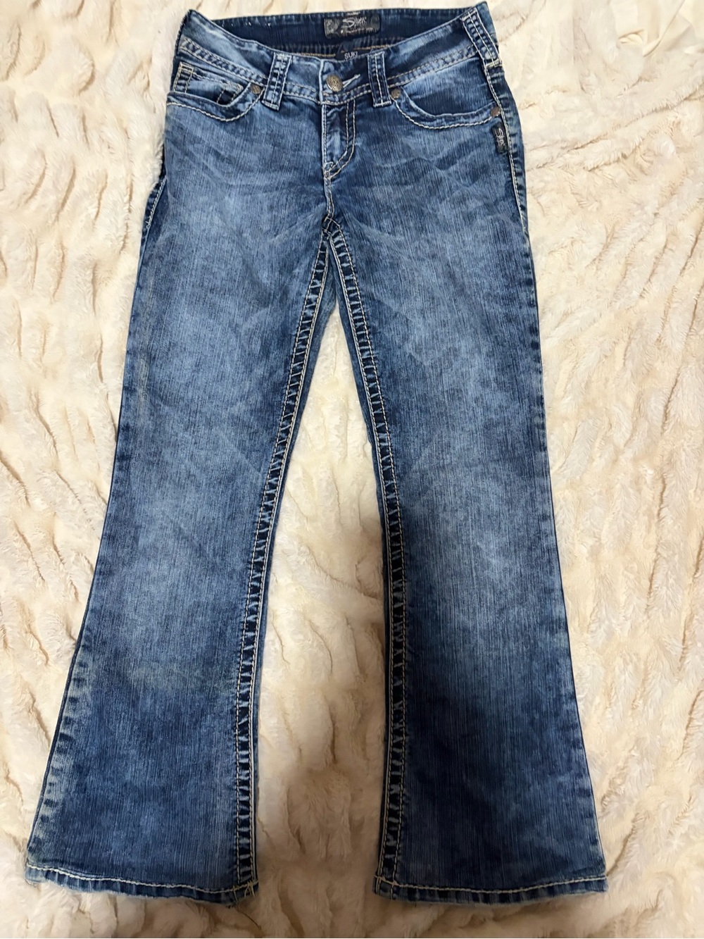Silver Jeans Women's Washed Blue Flare Jeans